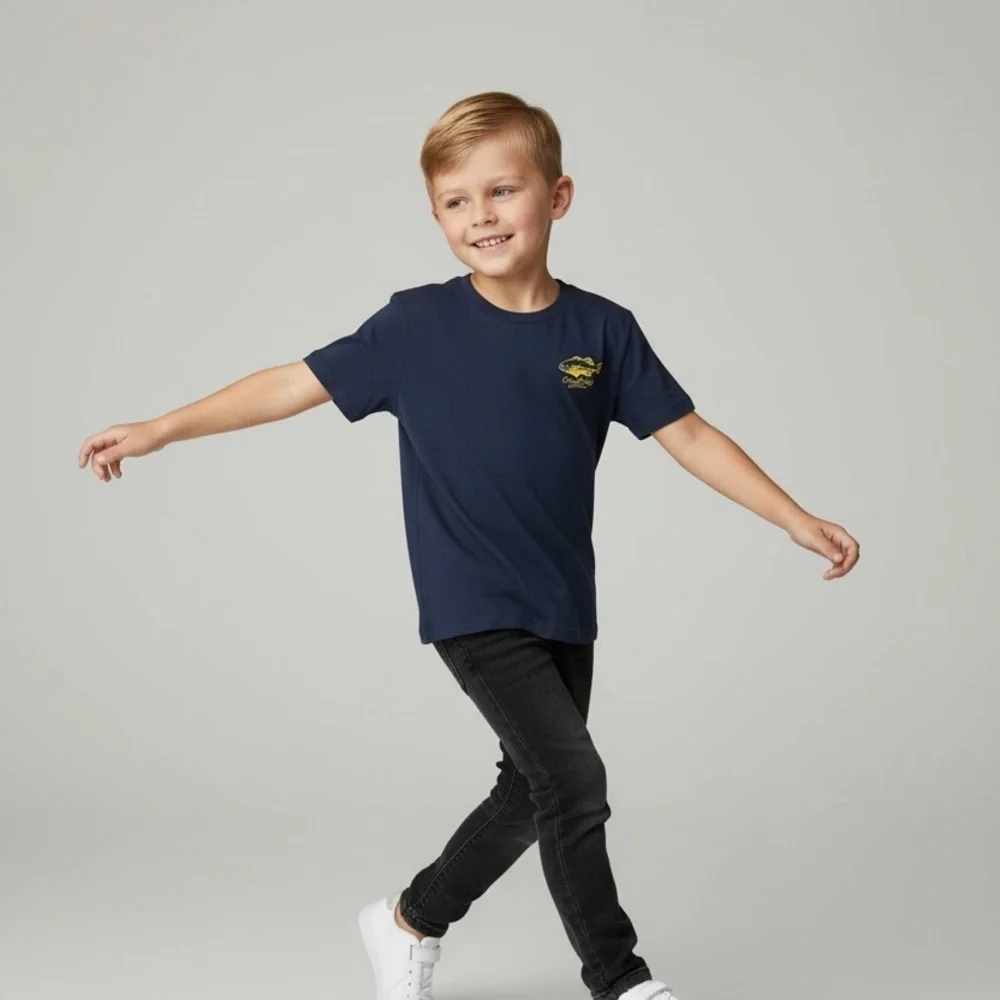 Old Navy cotton navy blue graphic design T-shirt Boys S (6-7) round neck